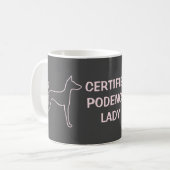 Pink-Silhouette für Podenco-Dog Kaffeetasse (Vorderseite Links)