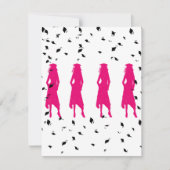 Pink Silhouette Graduation Party Einladung (Vorderseite)