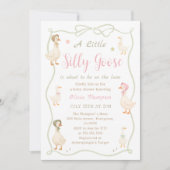 Pink Silly Goose Baby Shower Invitation Einladung (Vorderseite)