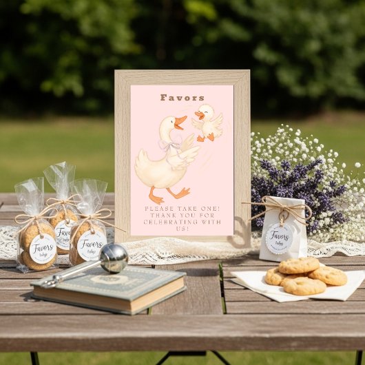 Pink Silly Goose Favor Table Sign  Einladung