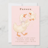 Pink Silly Goose Favor Table Sign  Einladung (Vorderseite)