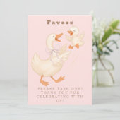 Pink Silly Goose Favor Table Sign  Einladung (Stehend Vorderseite)