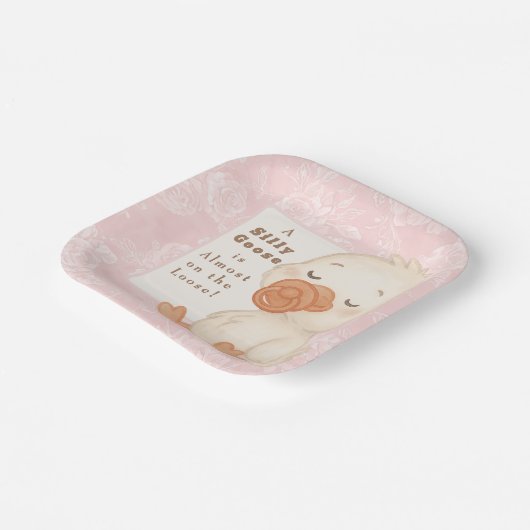 Pink Silly Goose Pappteller (Gewinkelt)