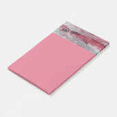 Pink Silver Abstrakt Personalisieren Post it Notes Post-it Klebezettel (angewinkelt)