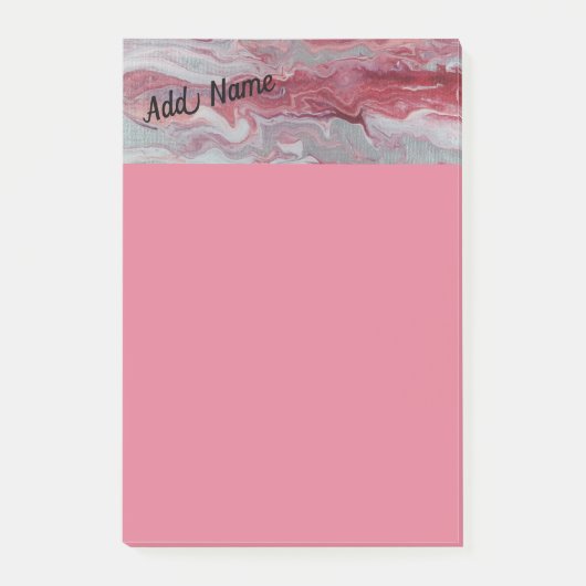 Pink Silver Abstrakt Personalisieren Post it Notes Post-it Klebezettel (Vorderseite)