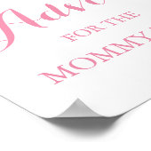 Pink Silver Baby Duschbeilage für Mommy Sign Poster (Ecke)