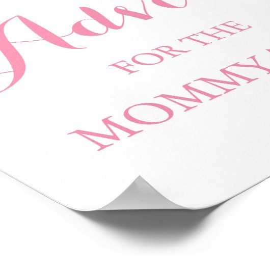 Pink Silver Baby Duschbeilage für Mommy Sign Poster (Ecke)