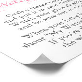 Pink & Silver Baby Dusche Mein Wasser Broke Spiel  Poster (Ecke)