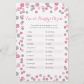 Pink Silver Baby Shower beendet Daddy's Phrase Gam (Vorne/Hinten)
