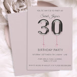 Pink Silver Ballon 30. Geburtstag Party Einladung<br><div class="desc">Alles Gute zum 30. Geburtstag! Wenn Sie ein Party planen (und Sie sollten wirklich),  hier ist eine hübsche rot rosa 30. Geburtstag Party Einladung mit einer silbernen 30 Ballon-Nummer und Platz für Ihre Party Details. Viel Spaß!</div>