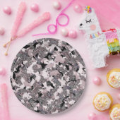 Pink Silver & Black Beauty Spill Glam Gloss Girl Pappteller (Party)