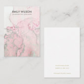 PINK SILVER BLUSH AGATE MARBLE NECKLACE DISPLAY VISITENKARTE (Vorne/Hinten)