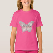 Pink Silver Butterfly Personalized T-Shirt (Vorderseite)