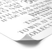 Pink Silver Confetti Sage nicht Bride Game Sign Poster (Ecke)