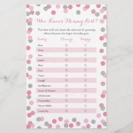 Pink Silver, der Mommy Best Baby Shower Game kennt