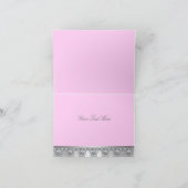 Pink & Silver Diamond Danke Karte (Innenseite)