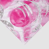 Pink Silver Glam Abstrakt Circles Birthday Seidenpapier (Detail)