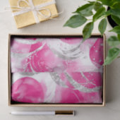 Pink Silver Glam Abstrakt Circles Birthday Seidenpapier (Geschenk)