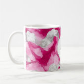 Pink Silver Glam Abstrakt Kaffeetasse (Links)