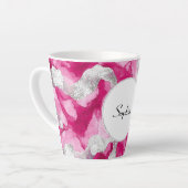 Pink Silver Glam Abstrakt Milchtasse (Linke Ecke)