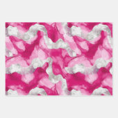 Pink Silver Glam Abstrakt Streifen Geburtstag Geschenkpapier Set (Vorderseite)