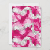 Pink Silver Glam Birthday Einladung (Rückseite)