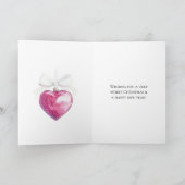 Pink Silver Glam Herzstück Weihnachten Karte (Innenseite)