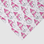 Pink Silver Glam Snowflakes Christmas Tree Snowman Seidenpapier (Ausschnitt)