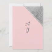 Pink silver glitter script calligraphy wedding einladung (Rückseite)