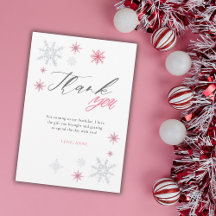 Pink Silver Glitter Snowflakes 1st Birthday Party