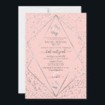 Pink Silver Glitzer Confetti Terrarium Bat Mitzvah Einladung<br><div class="desc">Dieses elegante und luxuriöse Bat Mitzvah lädt zu einem stilvollen und formalen Event ein. Es zeigt Imitate gedruckt funkelnd silberne Glitzer Konfetti, die um und auf einem dünnen silbernen geometrischen terrarium Rand und rot rosa Hintergrund bestreut. Es ist schick, glamourös, modern, einfach und schön; das beste Design für Ihre besondere...</div>