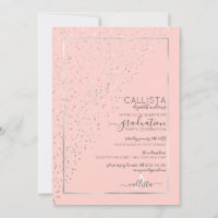 Pink Silver Glitzer Diagonal Confetti Abschluss
