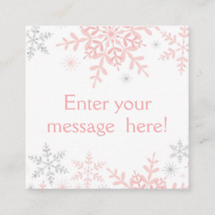Pink & Silver Glitzer Snowflake Babydusche Tag