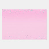 Pink Silver Glitzy Sparkle Confetti Christmas Geschenkpapier Set (Vorderseite 3)