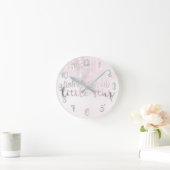 Pink Silver Glows Celestial Twinkle Little Star Runde Wanduhr (Zuhause)