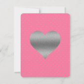 Pink & Silver Heart Polka Dot Brautparty Party Einladung (Vorderseite)