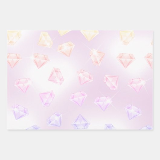 Pink Silver Imitate Diamond Metallic  Geschenkpapier Set (Vorderseite 2)