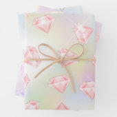 Pink Silver Imitate Diamond Metallic Geschenkpapier Set (Beispiel)