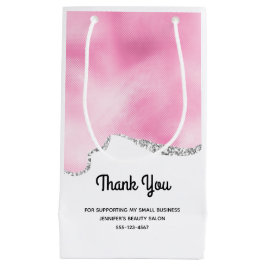 Pink & Silver Imitate Glitzer Border Stilvoll Busi Kleine Geschenktüte