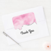 Pink & Silver Imitate Glitzer StylishVielen Dank Quadratischer Aufkleber (Umschlag)