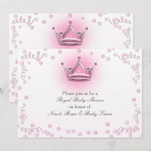 Pink & Silver Kronen-Party-Konfetti-Einladung Einladung