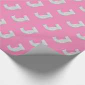 Pink Silver Letter J Geschenkpapier (Ecke)
