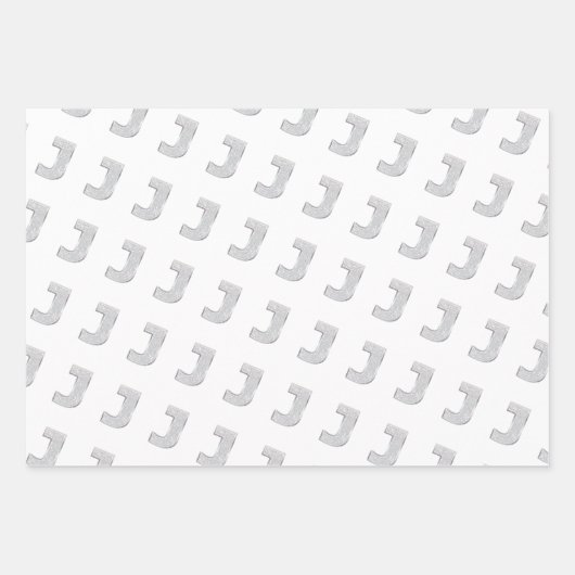 Pink Silver Letter J Geschenkpapier Set (Vorderseite 3)