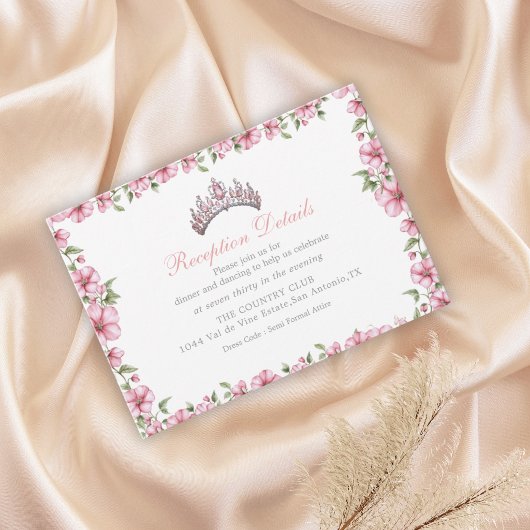 Pink Silver Mis Quince Glitter Quinceañera Begleitkarte