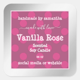 Pink Silver Produktverpackungen Etiketten Beruflic Quadratischer Aufkleber