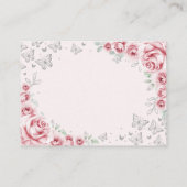 Pink Silver Quinceanera Reception Details Begleitkarte (Rückseite)