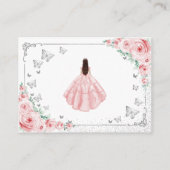 Pink Silver Quincenarea Reception Details Begleitkarte (Rückseite)