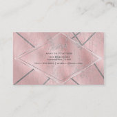 Pink & Silver Satin Sparkle Glam Chic Salon Style Visitenkarte (Rückseite)