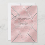 Pink & Silver Satin Sparkle Glam Sweet 16 Party Einladung (Rückseite)