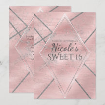 Pink & Silver Satin Sparkle Glam Sweet 16 Party